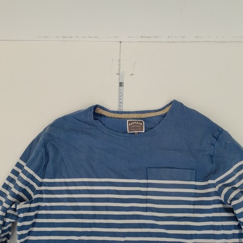 FAT FACE Sweatshirt XL Blue White Striped Mens Long Sleeve Top Round Neck Cotton - Picture 2 of 10