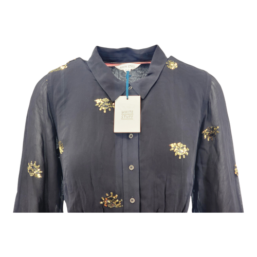 WHITE STUFF Astrid Sequin Dress Black with gold sequins RRP £99.00 - Picture 4 of 7