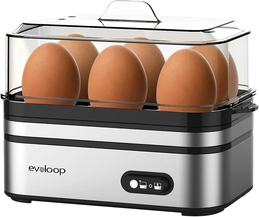 Evoloop Rapid Egg Cooker Electric 6 Eggs Capacity, Soft, Medium, Hard Boiled,
Opens in a new window