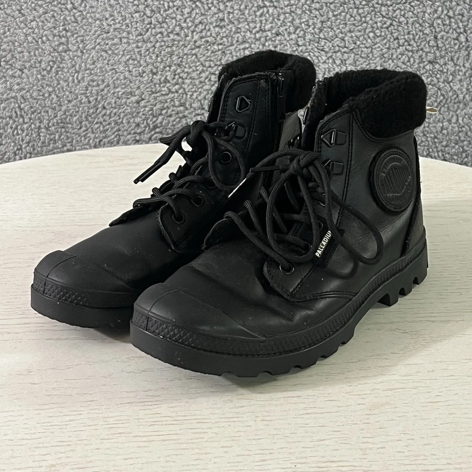 Botas Paladio Mujer 8 Cuero Negro Pampa Hi Nieve Cálidas Forradas Encaje Cremallera Tenis Foto 2 de 4