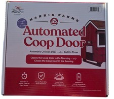 Harris Farms Automated Chicken Coop Door with Built-In Timer -New- Battery