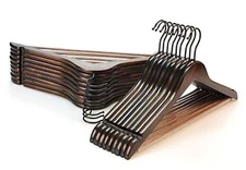  Heavy Duty Wood Coat Hangers in Smooth Boutique Quality 18 Pack Retro Finish