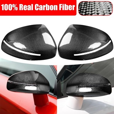 Real Carbon Fiber Side View Mirror Cover Cap Overlay For Audi TT TTS R8 08-14