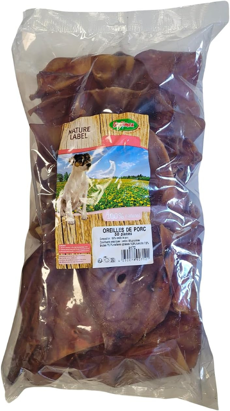 50 Orecchie Maiale per Cani - 100% Naturali Senza Conservanti 2kg