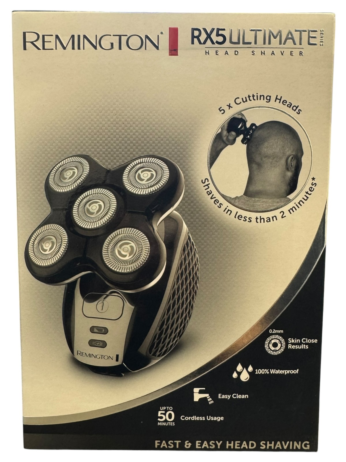 New: Remington RX5 Ultimate Head Shaver - Black (Model: XR1502, 100% Waterproof)