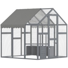 PawHut Large Chicken Run with Waterproof  Anti-UV Cover, 5.5' x 6' x 6'