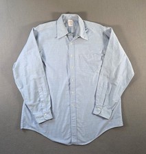 Brooks Brothers Shirt Mens 17.5 2XL Blue Cotton Oxford Made in USA Original Polo