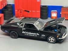1970 70 Ford Mustang Fastback Cobra Jet Drag Car Black Opening Hood 164 Scale 1970 70 Ford Mustang Fastback Cobra Jet Drag Car Black Opening Hood 164 Scale