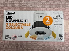 LED Downlight Spot Lights  3 Colours IP65 Fire Rated 8W Recessed - Double Pack