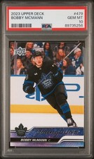Bobby McMann 2023-24 Upper Deck Hockey Young Guns RC # 479 PSA GEM MINT 10