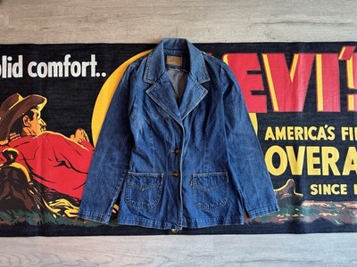 Vintage 60s Levi s Big E Orange Tab Denim Jacket 76068-0714 USA Made Size 9/10