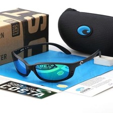 Costa Del Mar Brine Matte Black/Green Mirror Polarzied Sunglasses 580p