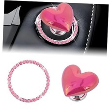 Push to Start Button Cover - Resin Starter Cover  Bling Decorative Ring Heart