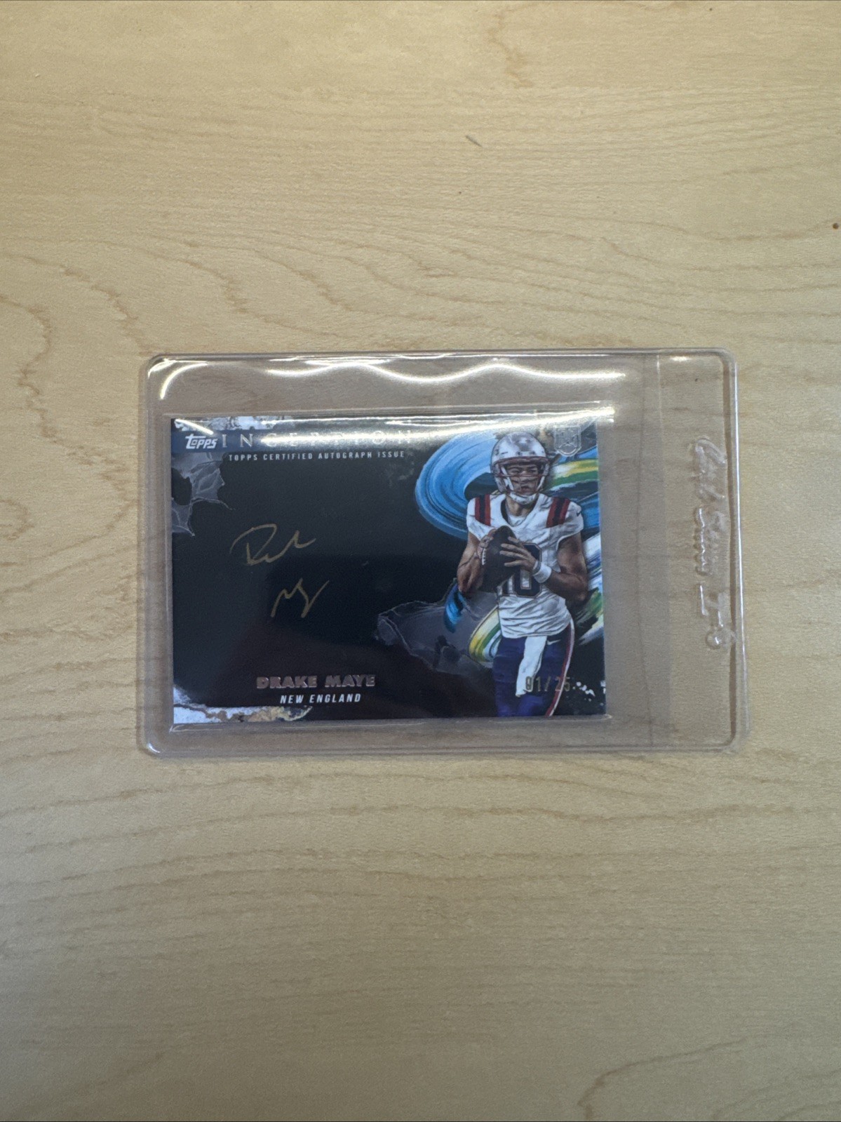 2024 Topped Inception Silver Signing Drake Maye Gold Ink On Card Auto #1/25