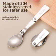 Foldable Stainless Steel Fork Spoon Lightweig...