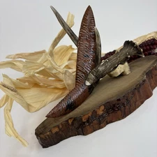 Arrow Head Spear Point Mule Deer Antler Knife Office Cabin Home Display Grady B