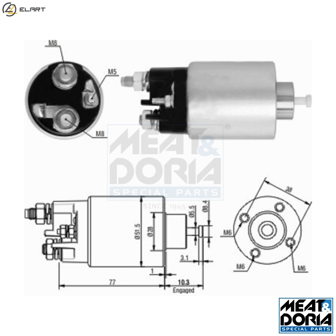 SOLENOID SWITCH STARTER 46058 FOR RENAULT CLIO/EURO/III/CAMPUS/MIO/Mk/Van 1.5L