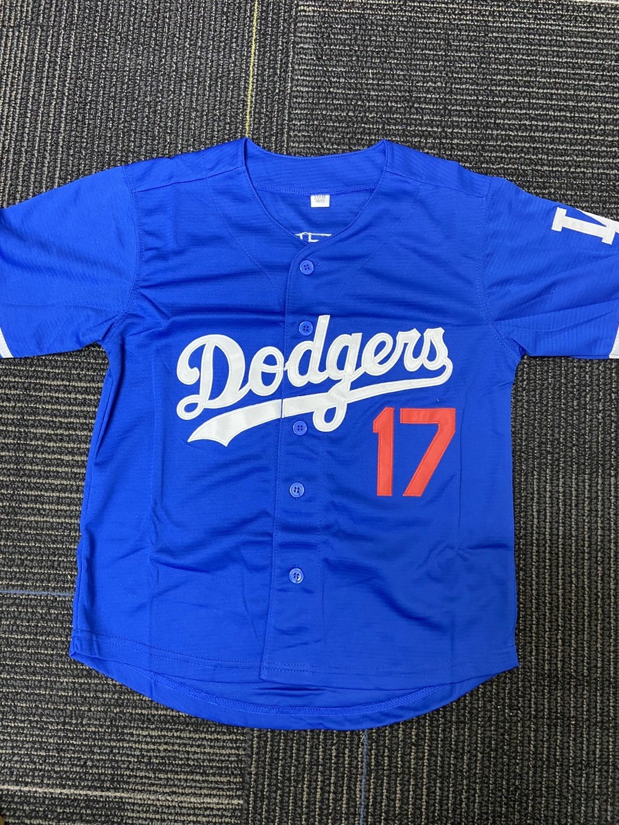 DODGERS JERSEY SHIRT #17 OHTANi KIDS ' SIZE 10/12 In blue *BRAND