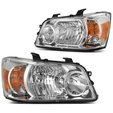 Headlights for 2004-07 Toyota Highlander 2004-07 Chrome Housing Headlamps LH+RH