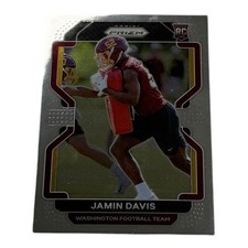 2021 Panini Prizm Jamin Davis Rookie Card 383 Washington Football Team Silver RC. rookie card picture