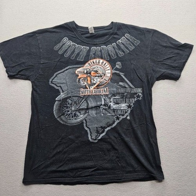 #ad #ad Gildan Men Size Large Black South Carolina Biker Rally T Shirt $9.59