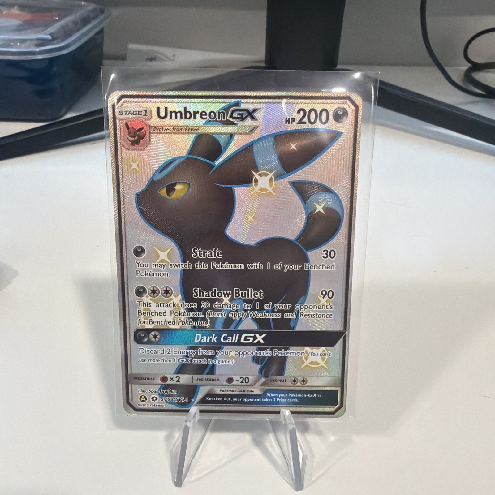 Pokémon Umbreon GX TCG Full Art Hidden Fates Shiny Vault SV69
