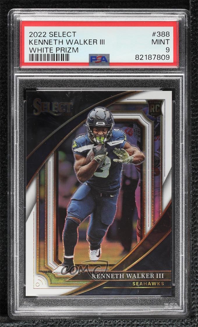2022 Select Suite Level White Prizm 28/35 Kenneth Walker III PSA 9 Rookie RC gp1