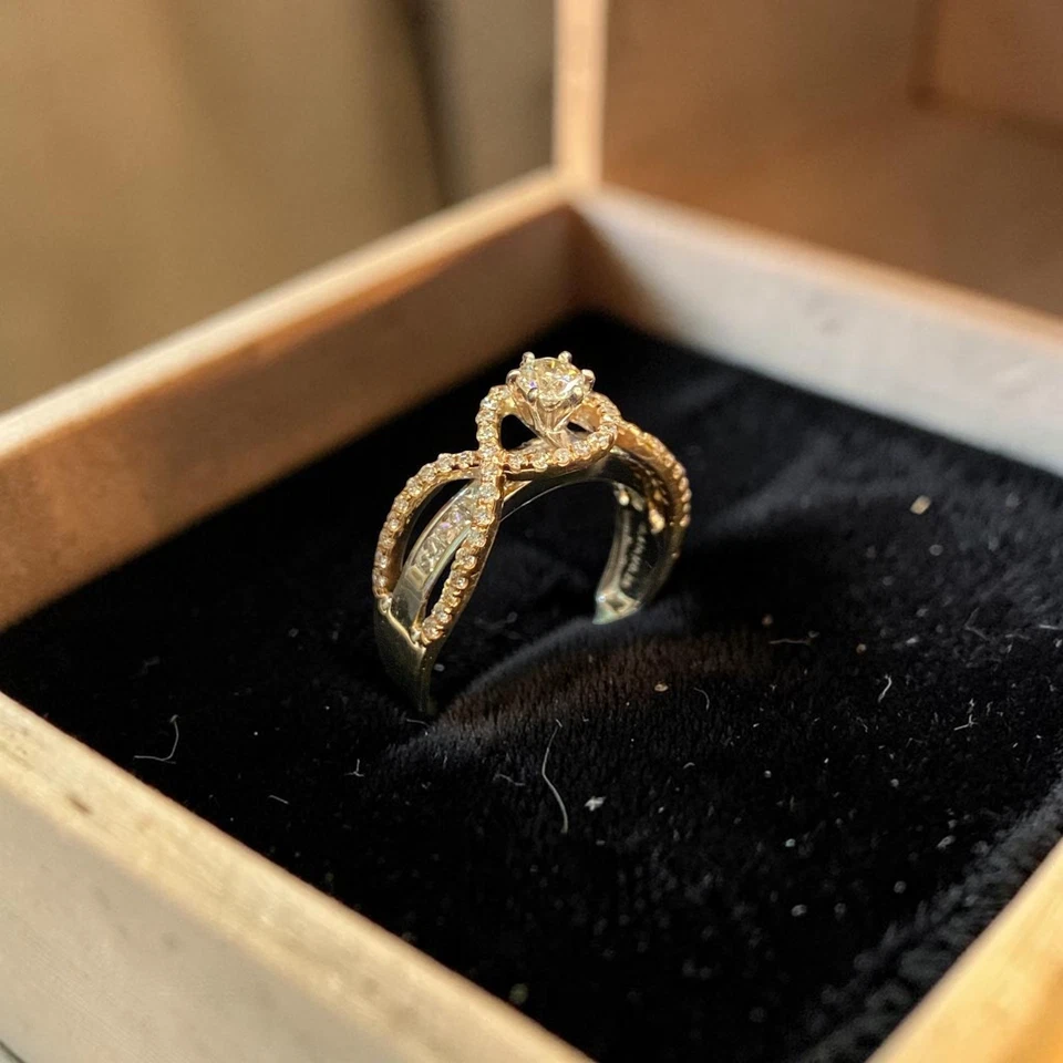 GIA-zertifiziert 1,25 Cts Runde Prinzess F/VS1 Diamanten Verlobungsring 14K Gold - Bild 4 von 4