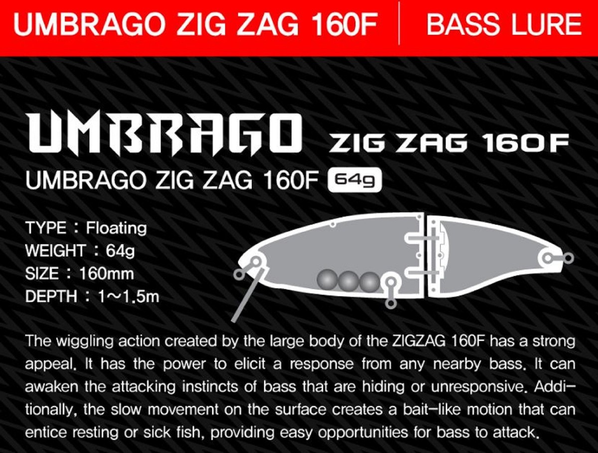 NS Black Hole Umbrago Zig Zag 160F Minnow Floating Lure N011 (7605