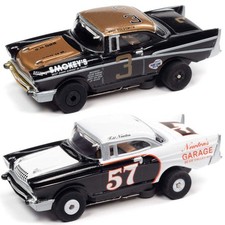AutoWorld 1957 Chevy Bel Air Twin Pack Thunderjet Tjet Exclusive AFX HO Slot Car