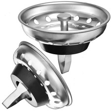 2 Pack Kitchen Sink Strainer and Stopper Combo Basket Replacement