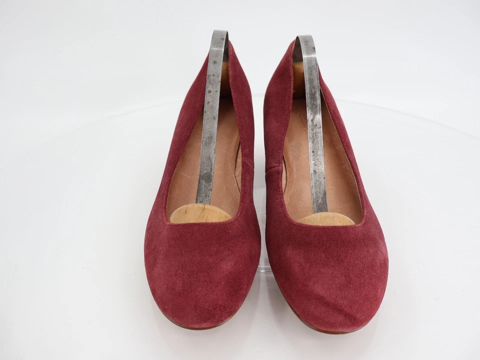 Zapatos sin cordones Madewell Ella Pump talla 6,5 de gamuza roja tacón bloque Foto 3 de 4