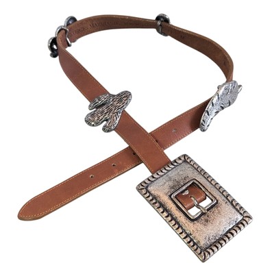 Guess Vintage 90\'s Brown Leather Belt Metal Cactus Snake Chili Pepper Accents Guess Vintage 90 main image 4