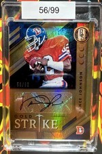 Vance Johnson Gold Strike Autograph 56/99 2018 Panini Gold Standard Broncos