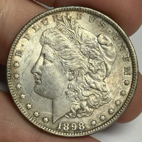 AU 1898-P Morgan Silver Dollar (all original!), Almost UNCIRCULATED