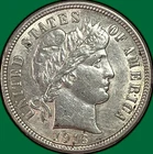 1916 Barber Dime Almost Uncirculated AU Coin, Lightly Cleaned #36604