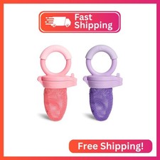 Munchkin Baby Feeder for Fresh Food and Fruit, 2 Pack, Coral/Purple