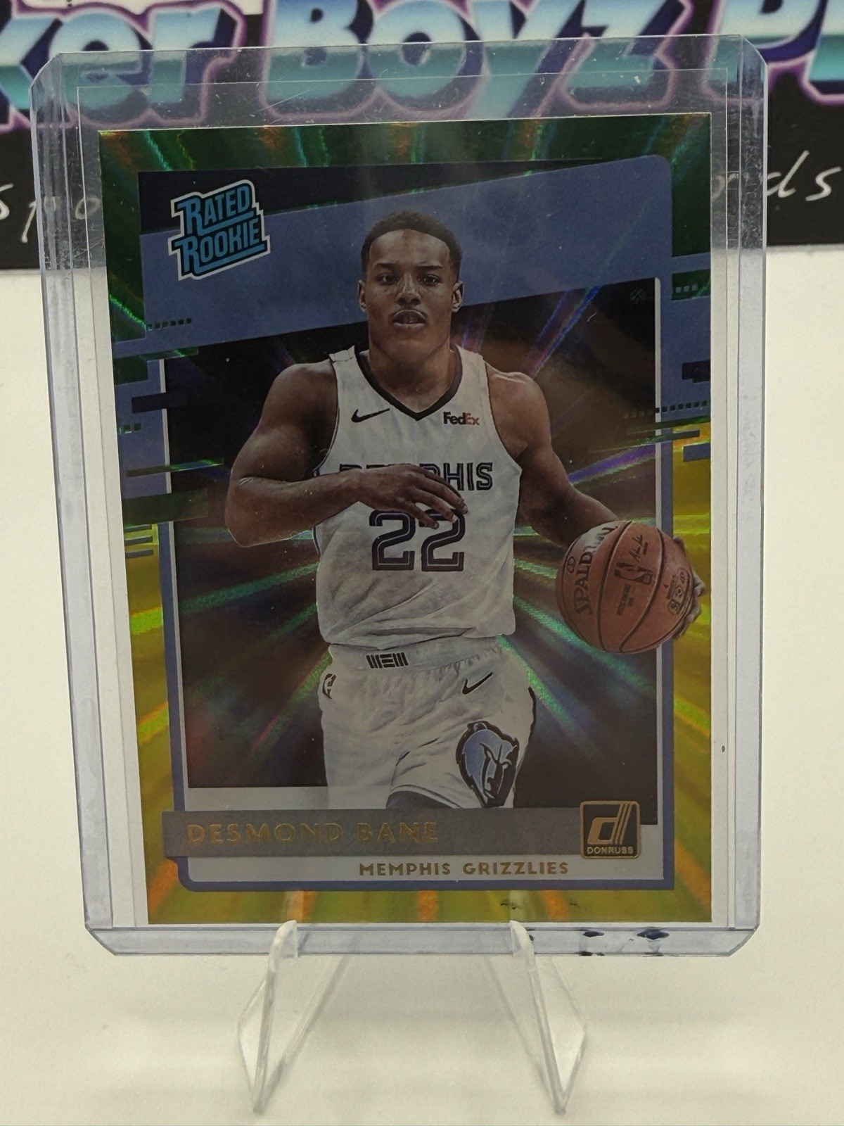 Desmond Bane 2020-21 Donruss #240 Holo Green and Yellow Laser