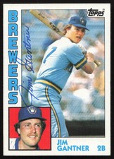Jim Gantner Signed 1984 Topps Card #298 Milwaukee Brewers