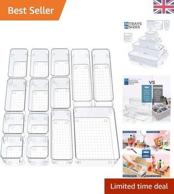 Stilvolle durchsichtige Kosmetik und Büro Schublade Organizer - Einfache Trennung Essentials