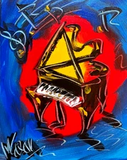PIANO MUSIC  Modern Abstract   Original Oil Painting  IMPRESSIONIST DWFD23
