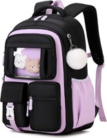 Amythe Schulrucksack MäDchen 33X17X44Cm Lila Schwarz