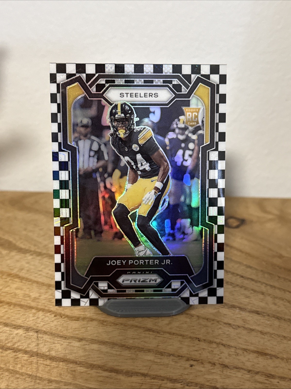 2023 Panini Prizm  Rookies Joey Porter Jr. #386 Black & White Checker Prizm (RC)
