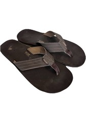 Reef Flip Flops Men s 11 Brown Thirst Quencher Technology Beer Pop Bottle Opener
