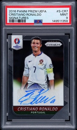 Panini Prizm UEFA Euro 2016 Cristiano Ronaldo Portugal Auto Card Mint S-CR7 PSA9