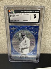 Leaf 2019 Metal Ruth Collection Babe Ruth #16 Blue Wave CGC 9 Yankees