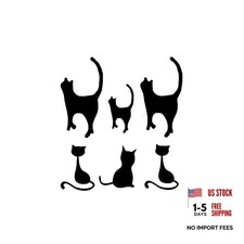 Small Cute Temporary Tattoo Cat Totem Neck Set of 2 X-068