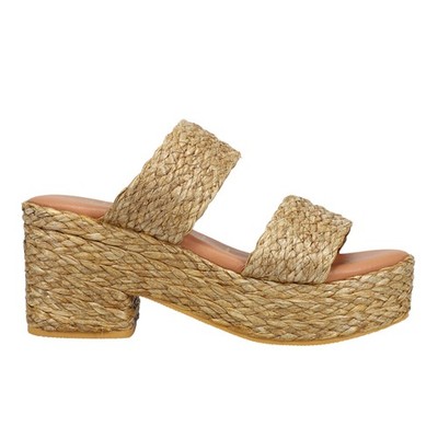 BEACH by Matisse Ocean Ave Platform Block Heels  Womens Beige Casual Sandals OCE