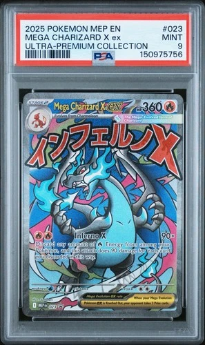 2025 Pokemon MEP En Mega Charizard X Ex Ultra Premium Collection #023 PSA 9