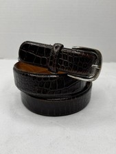 Ralph Lauren Italian Brown Leather Croc Embossed Belt Size Size 38